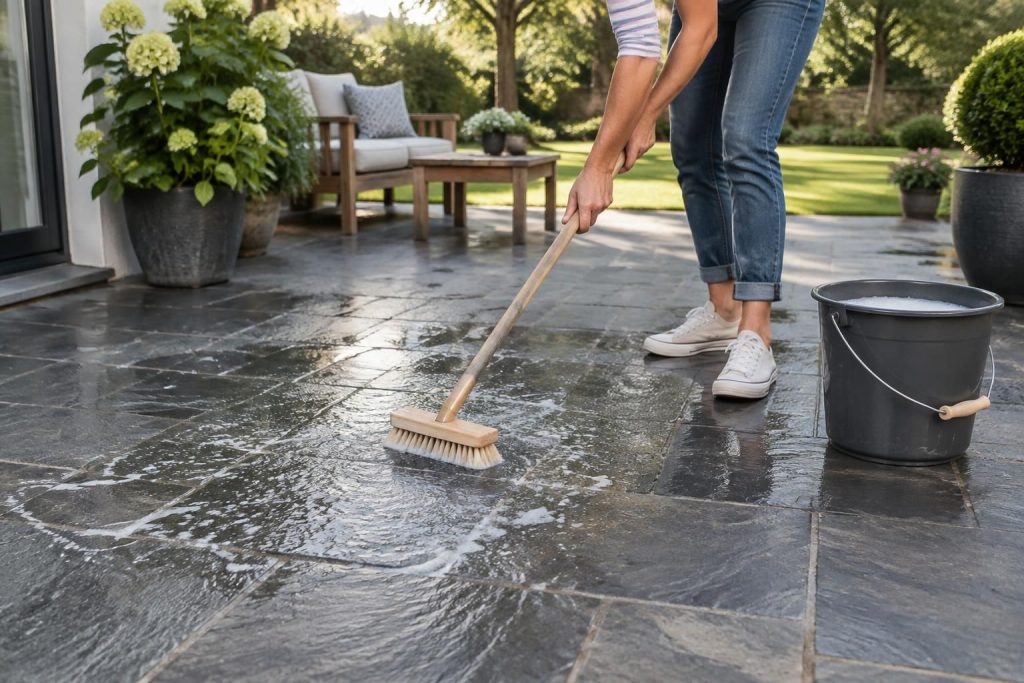 découvrez comment nettoyer une terrasse en ardoise naturelle sans l’abîmer, avec des méthodes douces et des conseils pour préserver sa beauté.